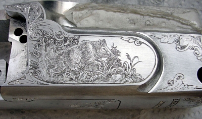 Jagdgravurmotive-springender Keiler