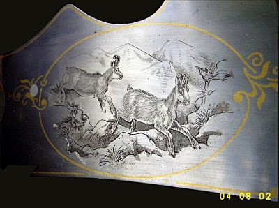 Jagdgravurmotive-Gamsjagd nach eigener Idee-Ornamentik M.Bauer
