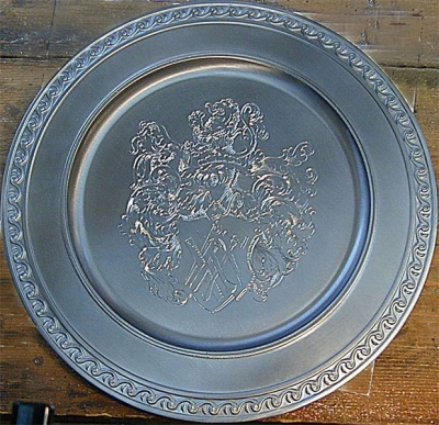 Zinnteller heraldisches Wappen nach Vorlage