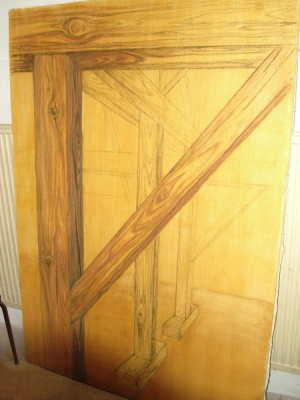 Dachboden120mal170nach eigener Zeichnung Leimpigmentfarben