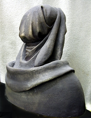 Historisches Portrait - Styropor-Spachtelmasse- Farbe- Bronzeimitat