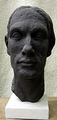 Portrait nach Modell Hartschaum bemalt